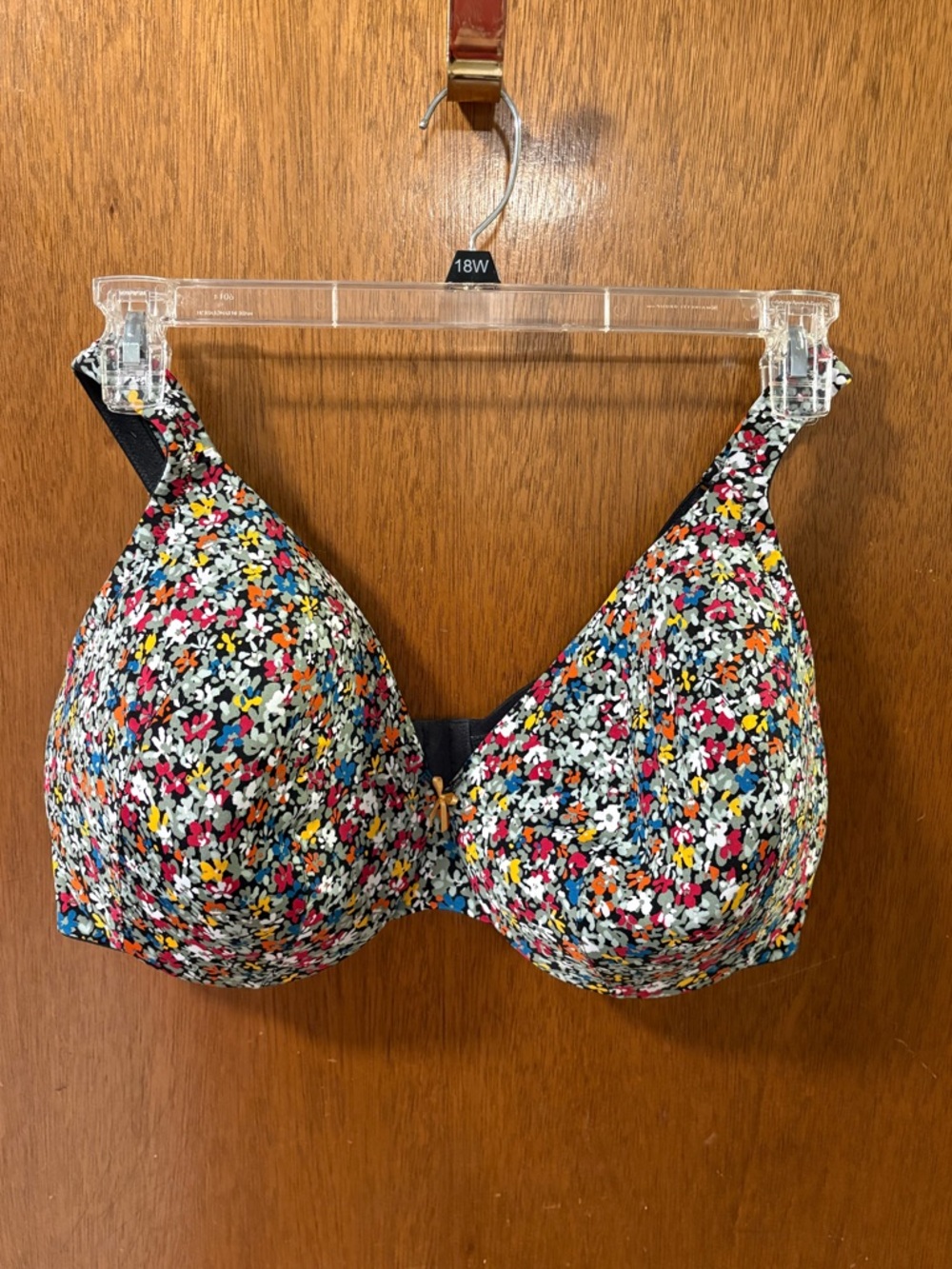 Cacique 42F Floral Full Coverage Bra Multicolor Underwire Comfort Lift EUC